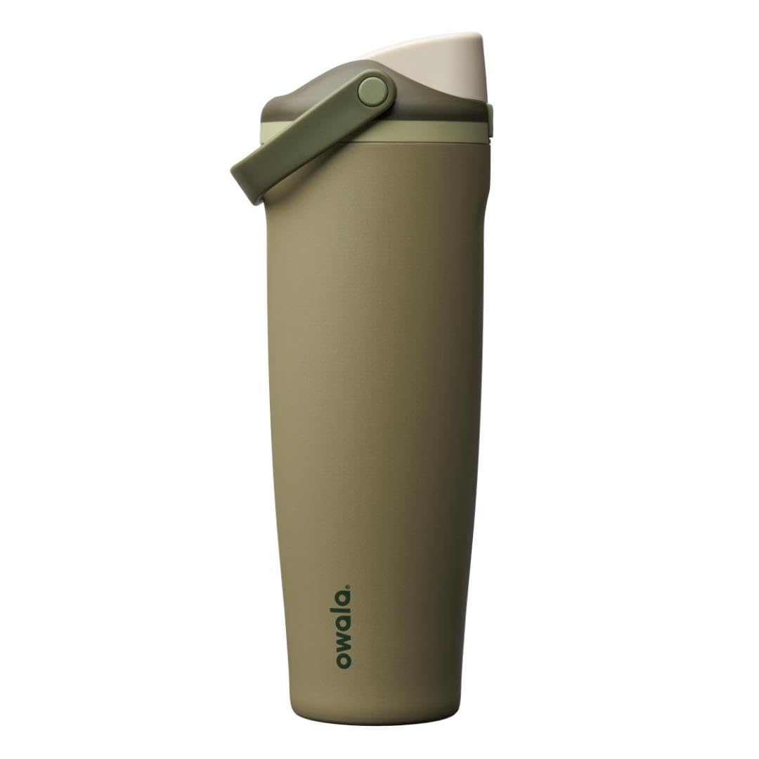 Owala FreeSip Sway Insulated Stainless Steel Water Bottle with Two-Way Spout, Built-In Straw and Bucket Handle, Made for Travel, School, and Sports, 30oz, BPA Free, Leak Proof, Black Cherry