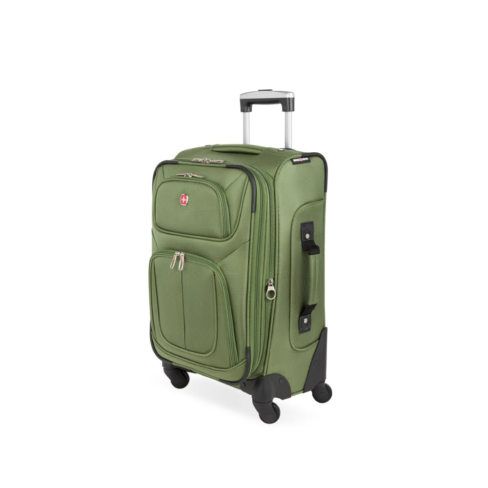 SwissGear Sion Softside Expandable Luggage – Carry-On Suitcase with 360 Degree Wheels & Retractable Handle – 21 Inch, Perfect for 1-3 Night Trips – Black