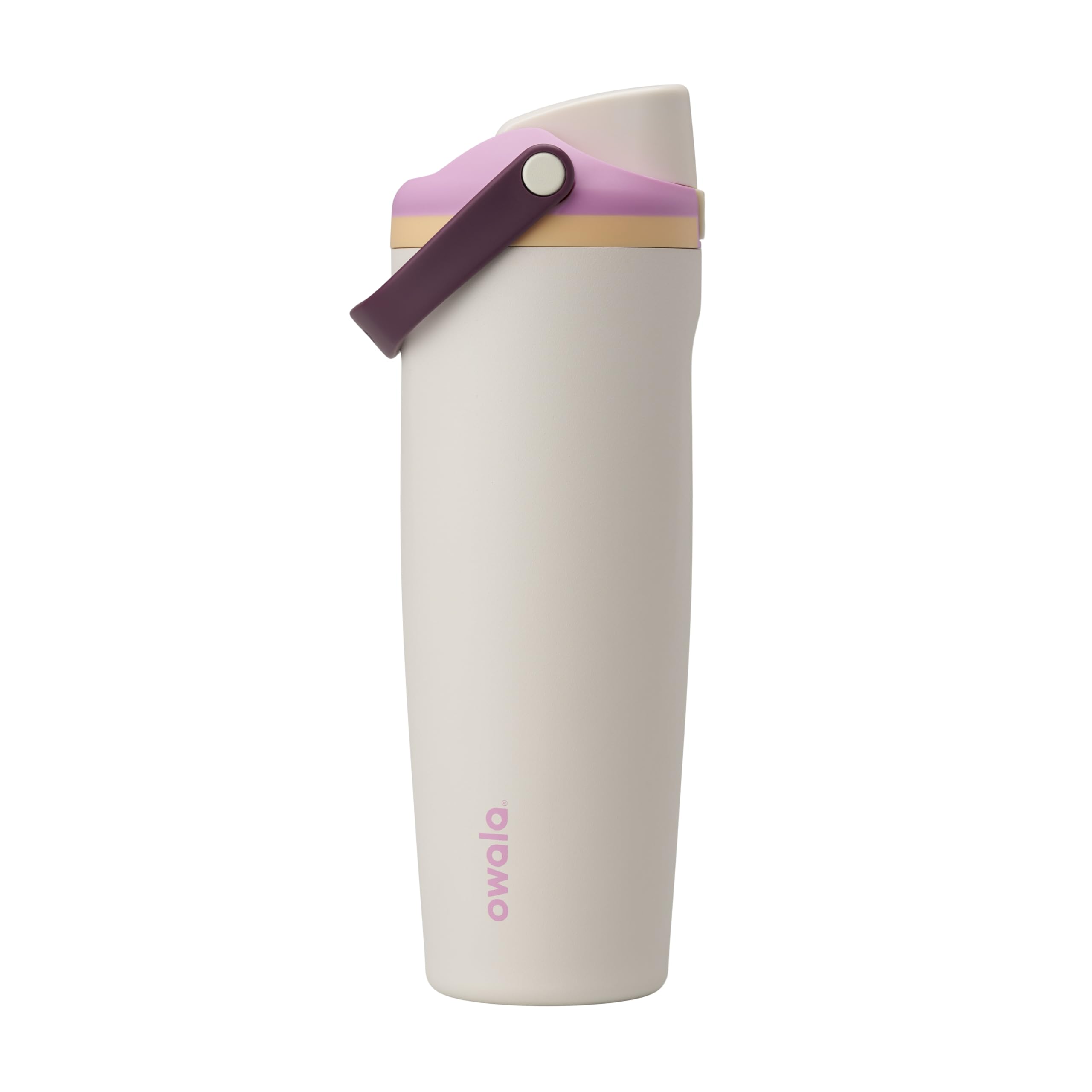 Owala FreeSip Sway Insulated Stainless Steel Water Bottle with Two-Way Spout, Built-In Straw and Bucket Handle, Made for Travel, School, and Sports, 30oz, BPA Free, Leak Proof, Black Cherry