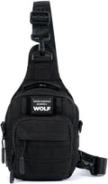 WOLFpak 4L Mini Tactical Sling Bag (Alpha Black) Compact Crossbody Backpack for Gym, Travel & EDC | Tactical Shoulder Bag with Multiple Pockets – Lightweight, Durable Sling Pack for Men & Women
