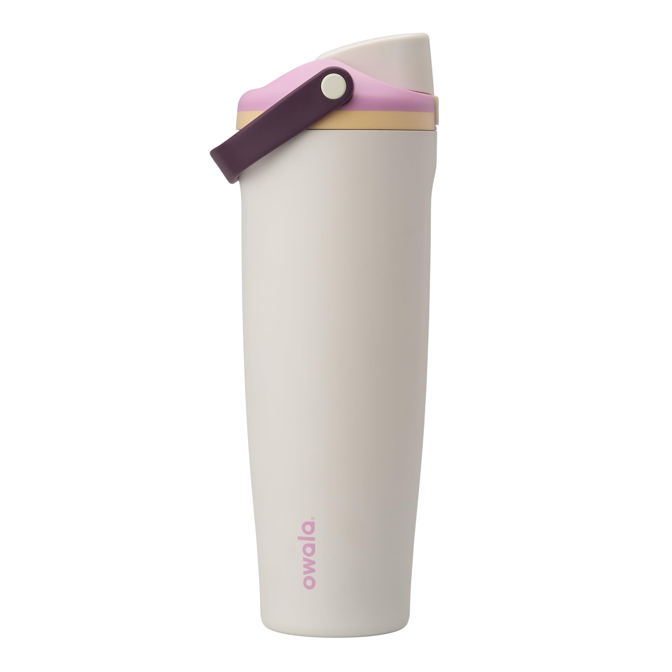 Owala FreeSip Sway Insulated Stainless Steel Water Bottle with Two-Way Spout, Built-In Straw and Bucket Handle, Made for Travel, School, and Sports, 30oz, BPA Free, Leak Proof, Black Cherry
