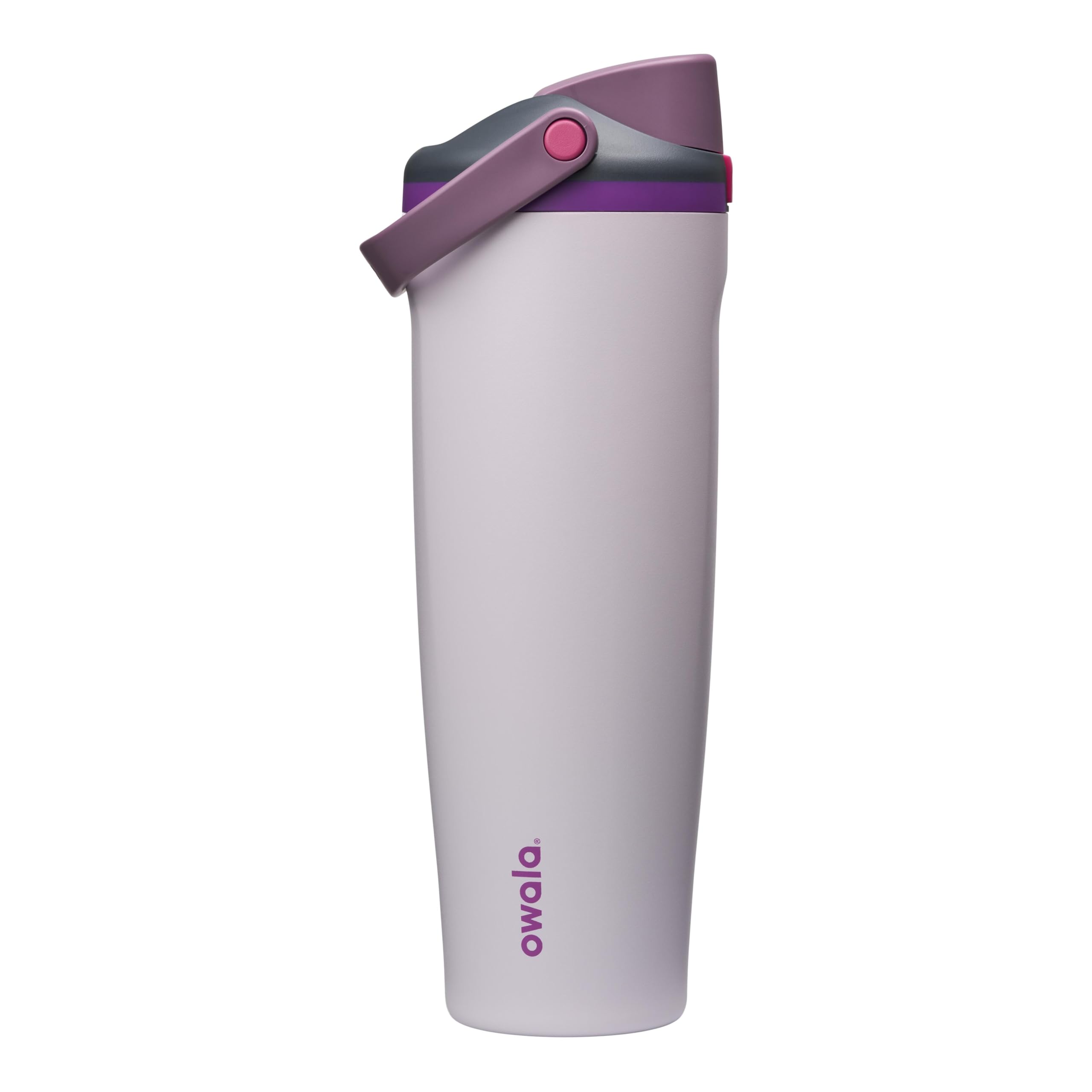 Owala FreeSip Sway Insulated Stainless Steel Water Bottle with Two-Way Spout, Built-In Straw and Bucket Handle, Made for Travel, School, and Sports, 30oz, BPA Free, Leak Proof, Black Cherry