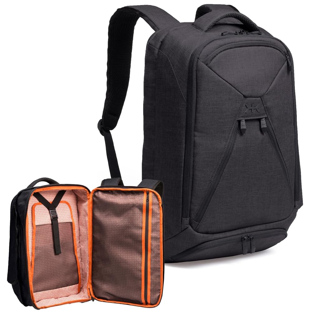 Knack Series 1 Laptop Backpack Fits up to 15 Inch - Knack Bags Carry-On Backpack, TSA Approved, Expandable Travel Backpacks With 3 Day Outfit Capacity (Dark Blue, Medium)