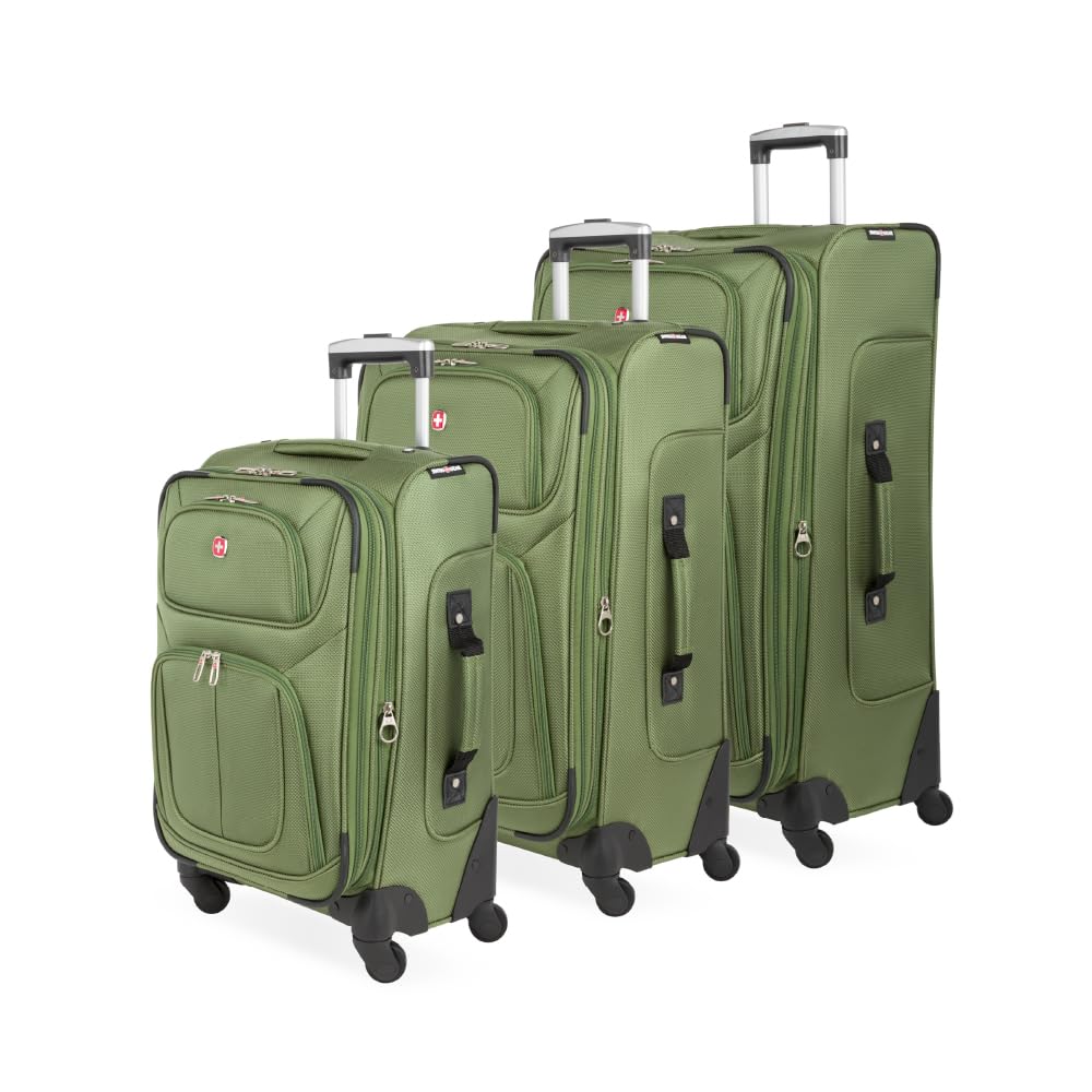 SwissGear Sion Softside Expandable Luggage – Carry-On Suitcase with 360 Degree Wheels & Retractable Handle – 21 Inch, Perfect for 1-3 Night Trips – Black