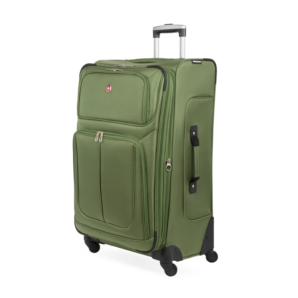 SwissGear Sion Softside Expandable Luggage – Carry-On Suitcase with 360 Degree Wheels & Retractable Handle – 21 Inch, Perfect for 1-3 Night Trips – Black