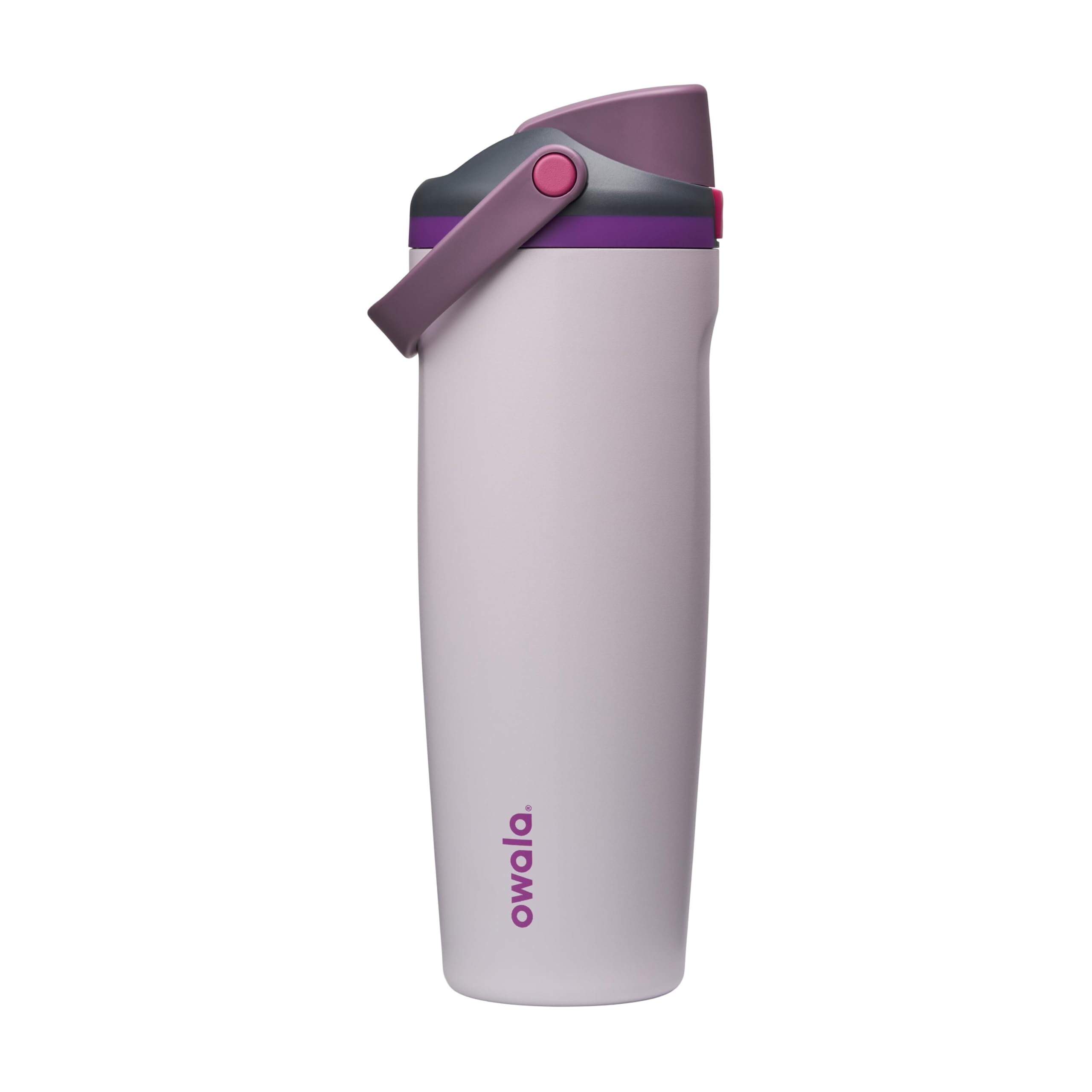 Owala FreeSip Sway Insulated Stainless Steel Water Bottle with Two-Way Spout, Built-In Straw and Bucket Handle, Made for Travel, School, and Sports, 30oz, BPA Free, Leak Proof, Black Cherry