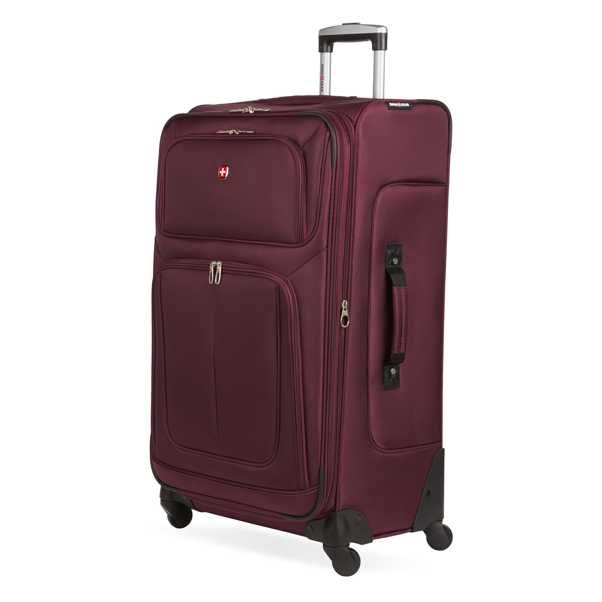 SwissGear Sion Softside Expandable Luggage – Carry-On Suitcase with 360 Degree Wheels & Retractable Handle – 21 Inch, Perfect for 1-3 Night Trips – Black