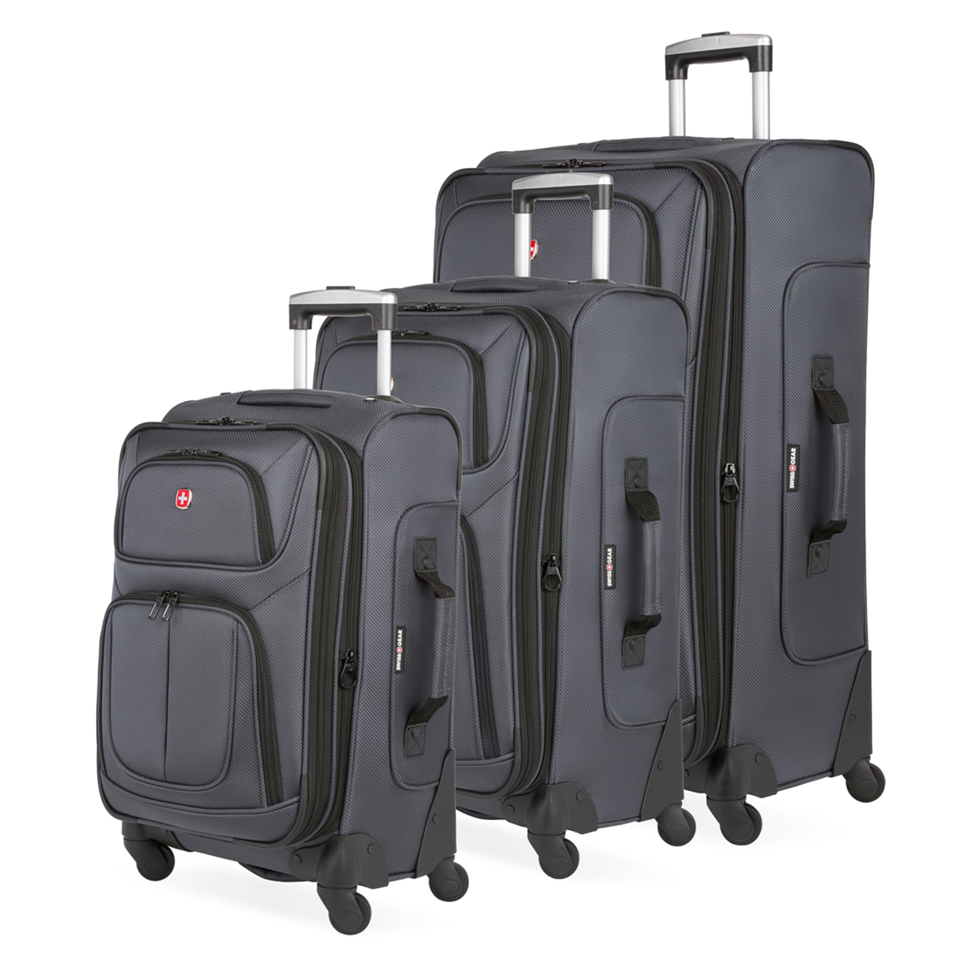 SwissGear Sion Softside Expandable Luggage – Carry-On Suitcase with 360 Degree Wheels & Retractable Handle – 21 Inch, Perfect for 1-3 Night Trips – Black