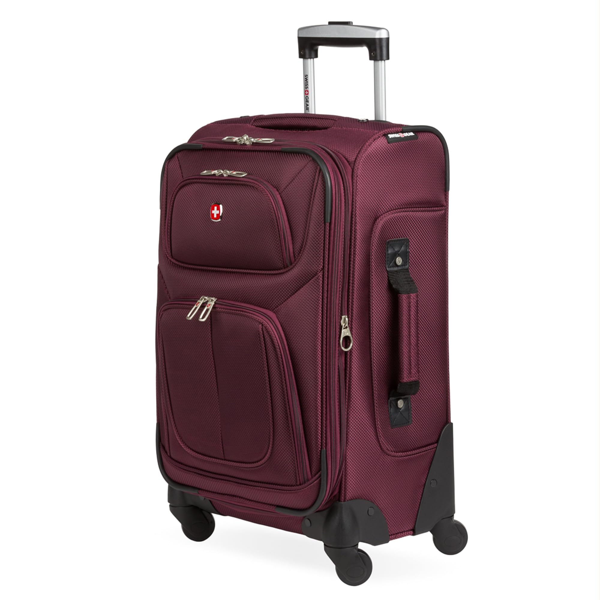 SwissGear Sion Softside Expandable Luggage – Carry-On Suitcase with 360 Degree Wheels & Retractable Handle – 21 Inch, Perfect for 1-3 Night Trips – Black