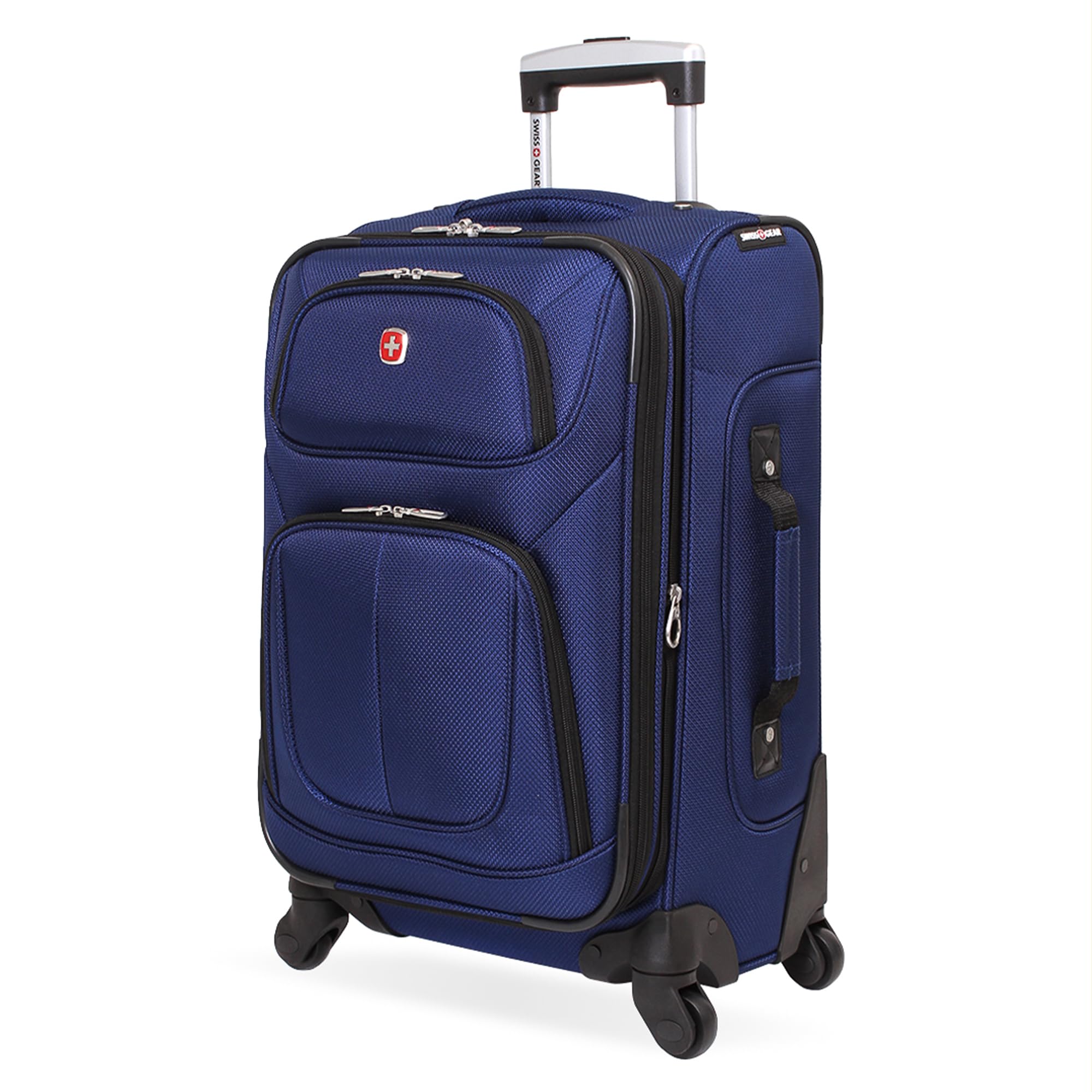 SwissGear Sion Softside Expandable Luggage – Carry-On Suitcase with 360 Degree Wheels & Retractable Handle – 21 Inch, Perfect for 1-3 Night Trips – Black