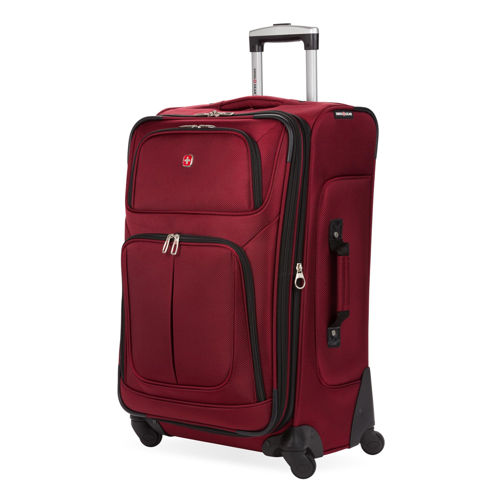 SwissGear Sion Softside Expandable Luggage – Carry-On Suitcase with 360 Degree Wheels & Retractable Handle – 21 Inch, Perfect for 1-3 Night Trips – Black