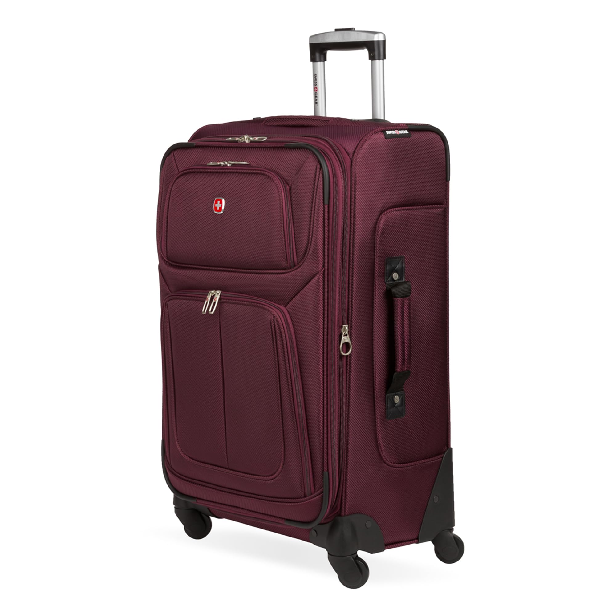 SwissGear Sion Softside Expandable Luggage – Carry-On Suitcase with 360 Degree Wheels & Retractable Handle – 21 Inch, Perfect for 1-3 Night Trips – Black