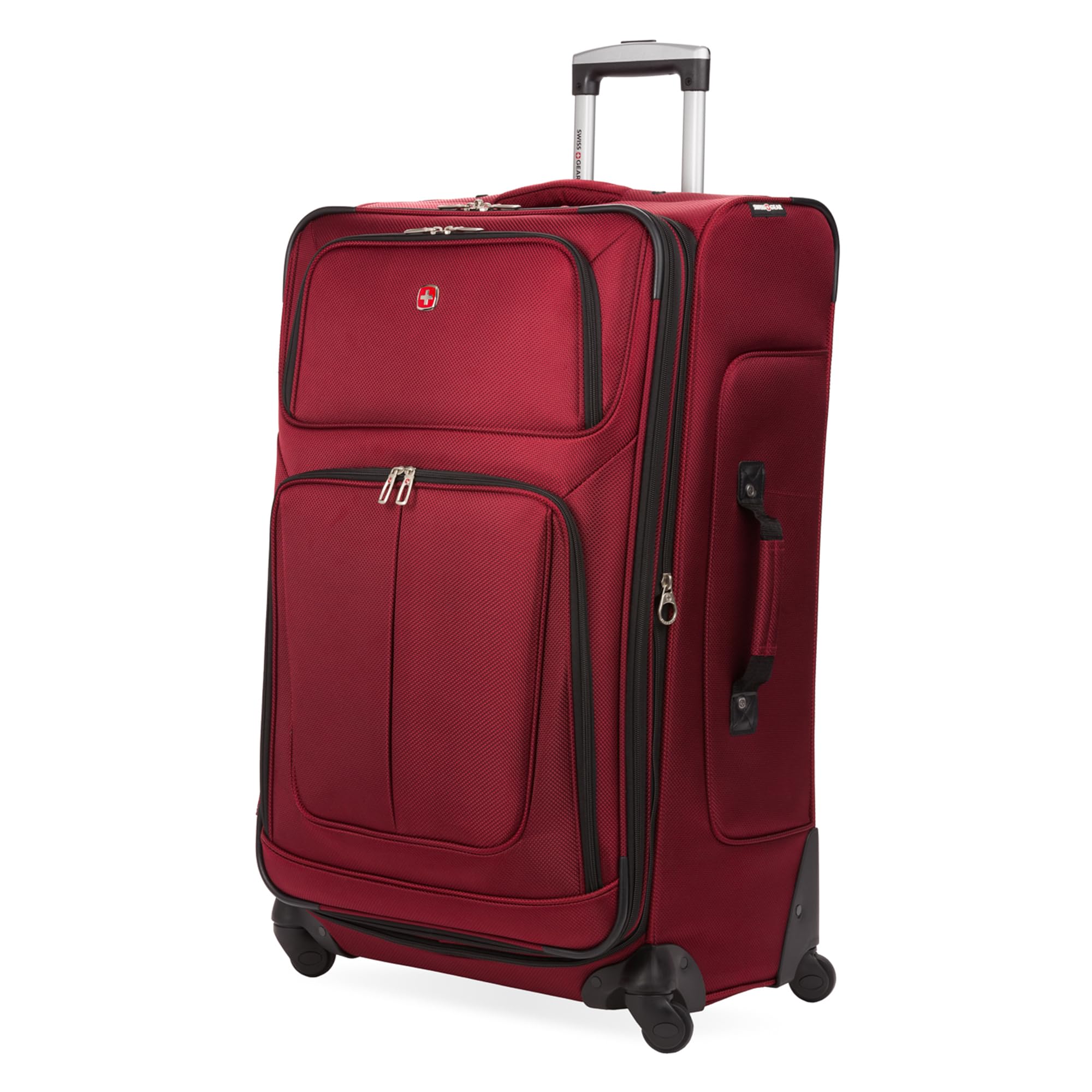 SwissGear Sion Softside Expandable Luggage – Carry-On Suitcase with 360 Degree Wheels & Retractable Handle – 21 Inch, Perfect for 1-3 Night Trips – Black