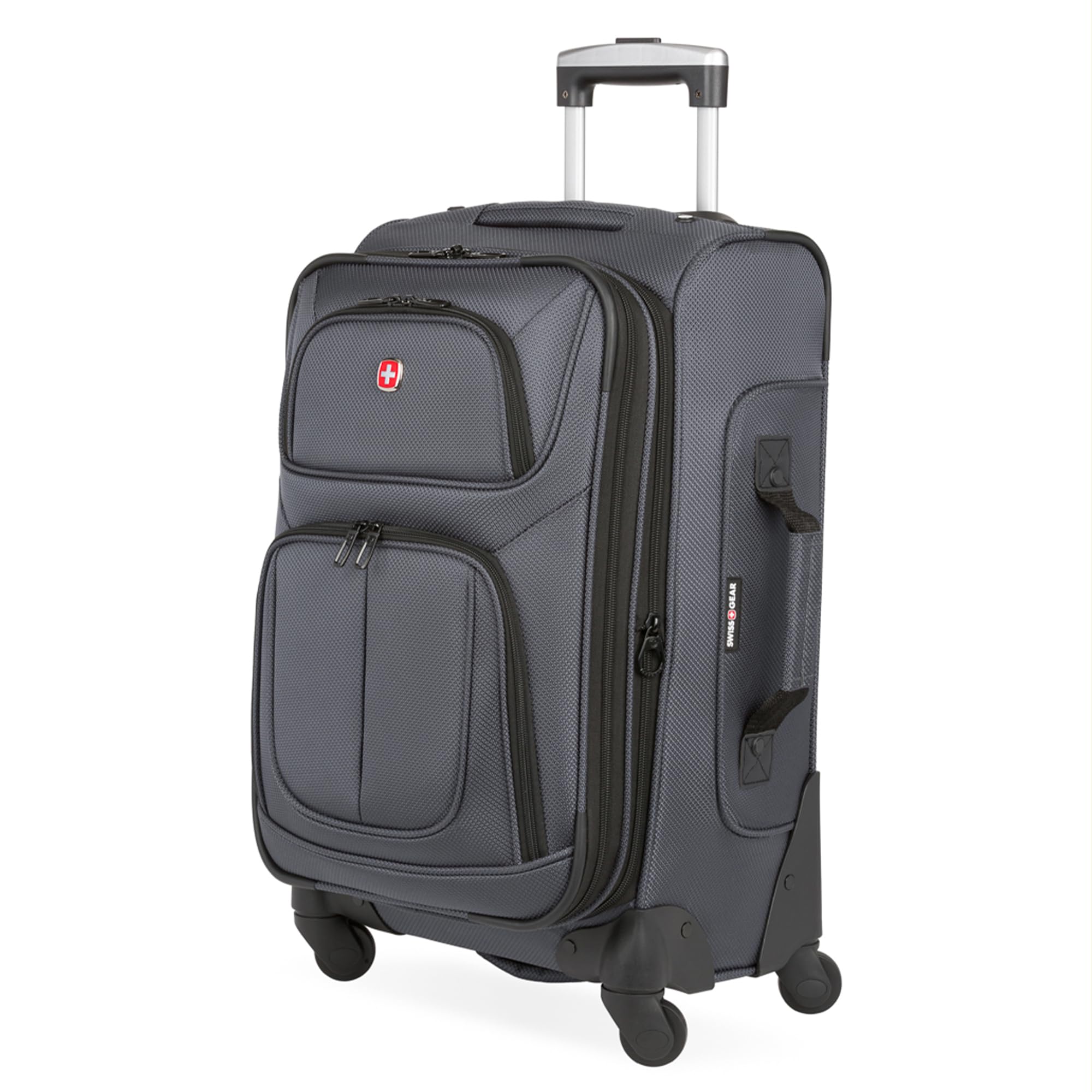 SwissGear Sion Softside Expandable Luggage – Carry-On Suitcase with 360 Degree Wheels & Retractable Handle – 21 Inch, Perfect for 1-3 Night Trips – Black