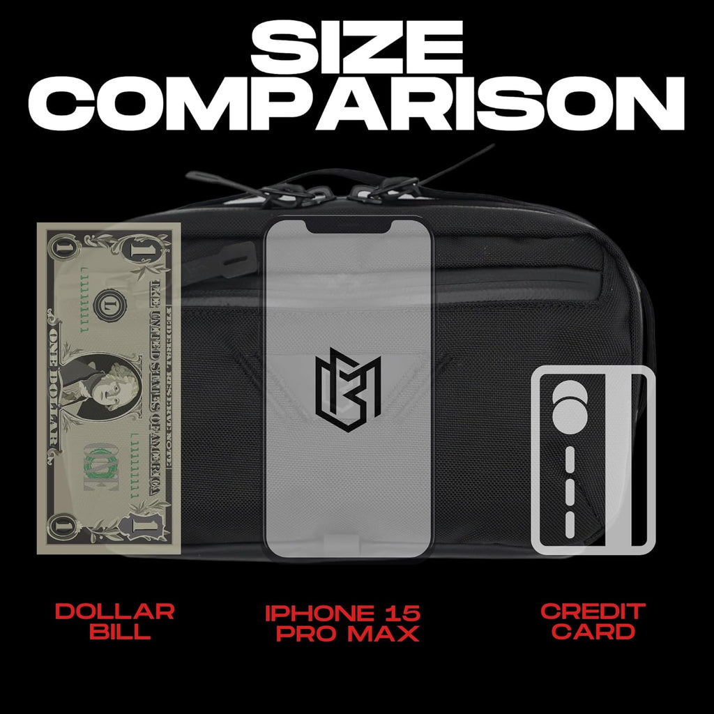 Magnetic Bag Company - Black Fanny Bag Sling Chest Bag for Men and Women | Magnetic Gym Bag for Gym, Travel, Work, and Sports | Keep Your Items Off the Dirty Gym Floor with Magnetic Attachment