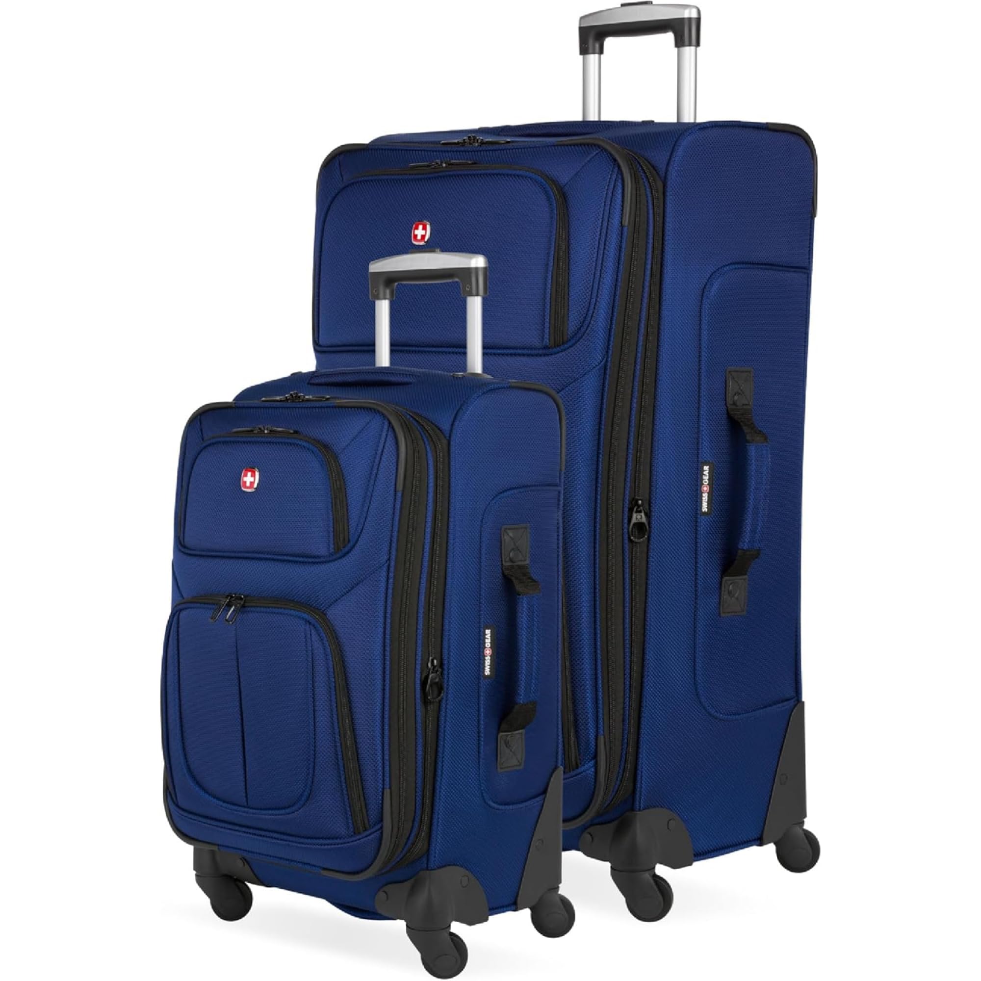 SwissGear Sion Softside Expandable Luggage – Carry-On Suitcase with 360 Degree Wheels & Retractable Handle – 21 Inch, Perfect for 1-3 Night Trips – Black