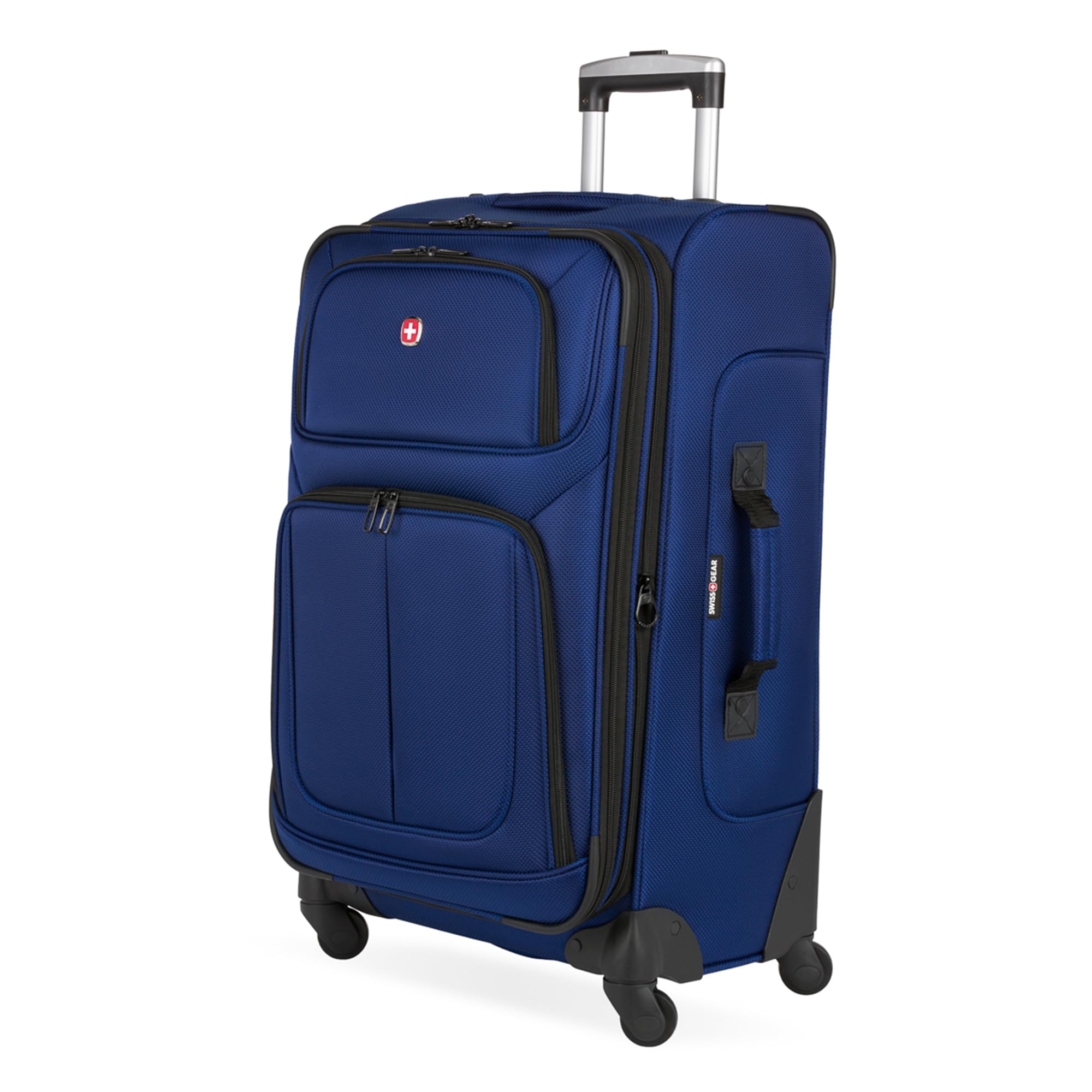 SwissGear Sion Softside Expandable Luggage – Carry-On Suitcase with 360 Degree Wheels & Retractable Handle – 21 Inch, Perfect for 1-3 Night Trips – Black
