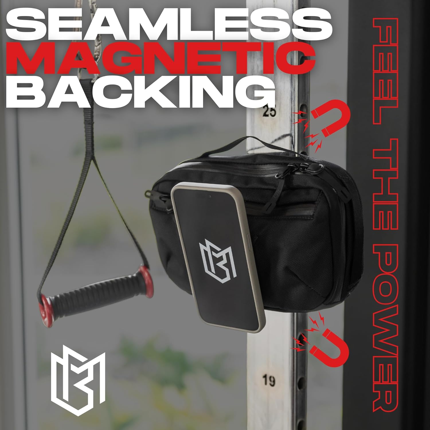 Magnetic Bag Company - Black Fanny Bag Sling Chest Bag for Men and Women | Magnetic Gym Bag for Gym, Travel, Work, and Sports | Keep Your Items Off the Dirty Gym Floor with Magnetic Attachment