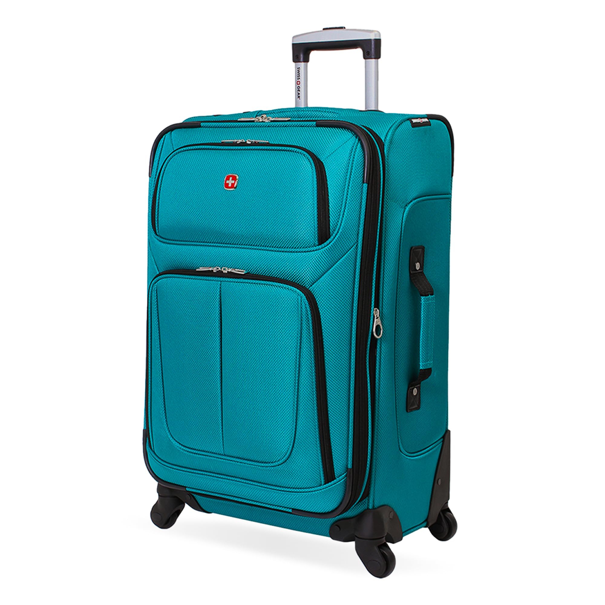 SwissGear Sion Softside Expandable Luggage – Carry-On Suitcase with 360 Degree Wheels & Retractable Handle – 21 Inch, Perfect for 1-3 Night Trips – Black