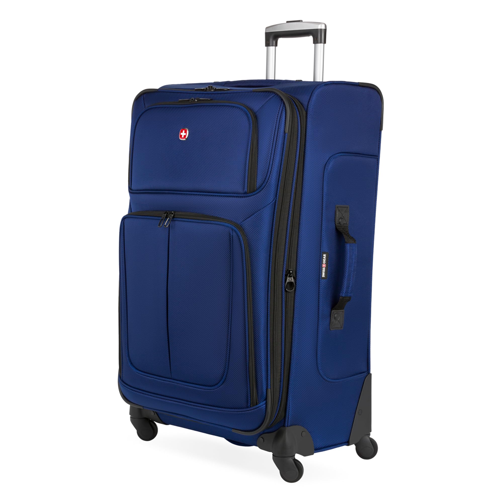 SwissGear Sion Softside Expandable Luggage – Carry-On Suitcase with 360 Degree Wheels & Retractable Handle – 21 Inch, Perfect for 1-3 Night Trips – Black