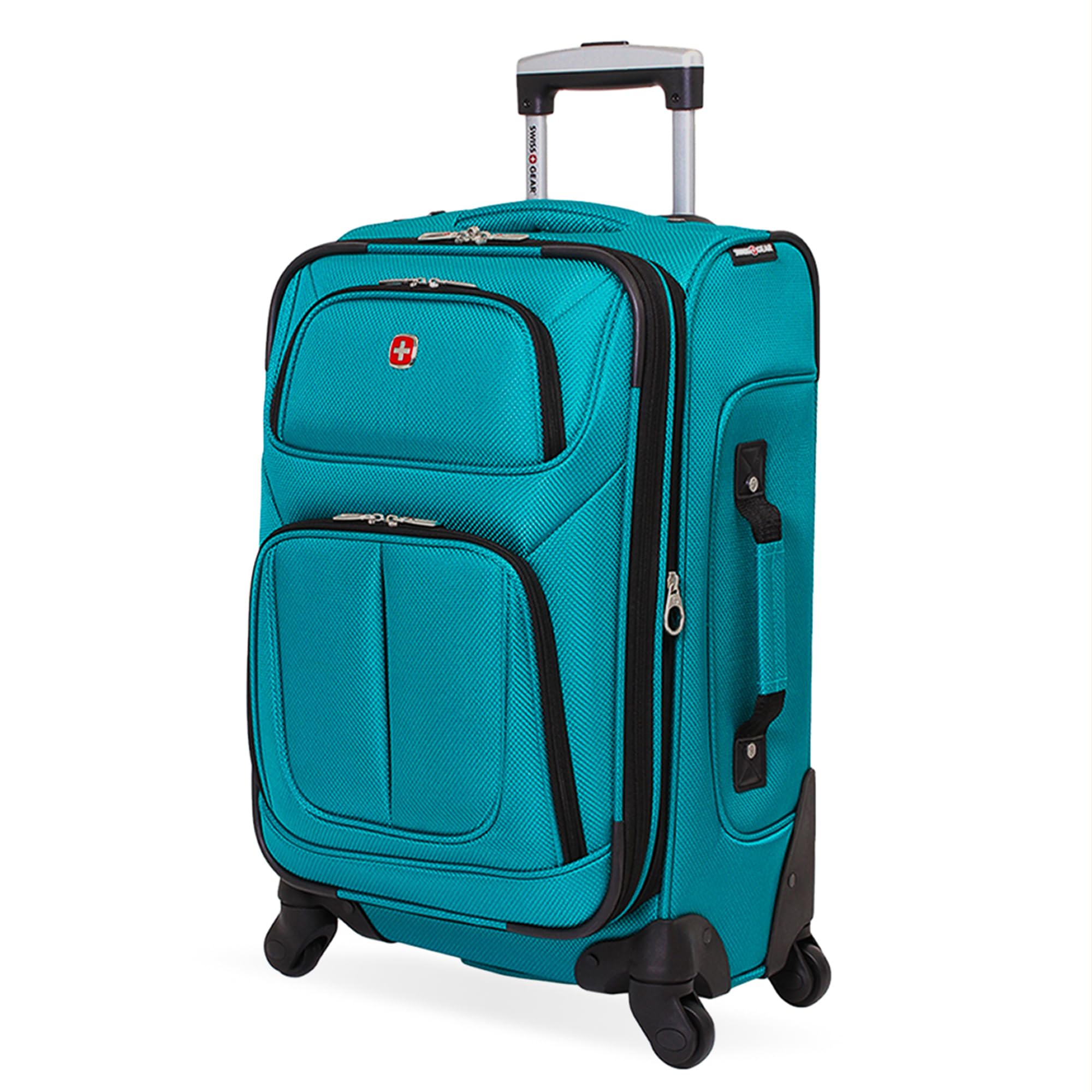 SwissGear Sion Softside Expandable Luggage – Carry-On Suitcase with 360 Degree Wheels & Retractable Handle – 21 Inch, Perfect for 1-3 Night Trips – Black