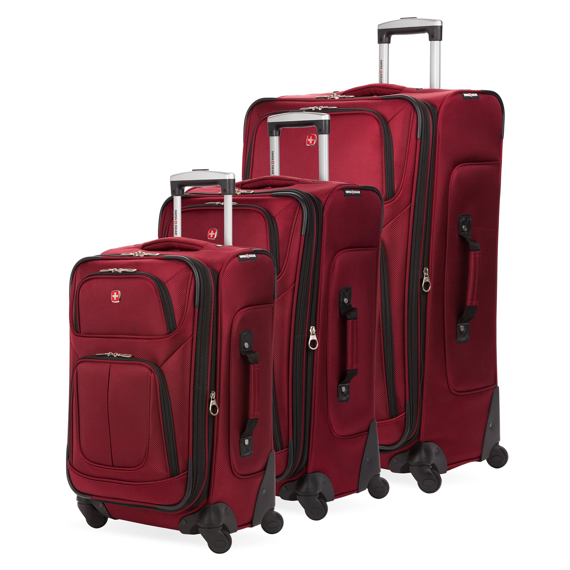 SwissGear Sion Softside Expandable Luggage – Carry-On Suitcase with 360 Degree Wheels & Retractable Handle – 21 Inch, Perfect for 1-3 Night Trips – Black