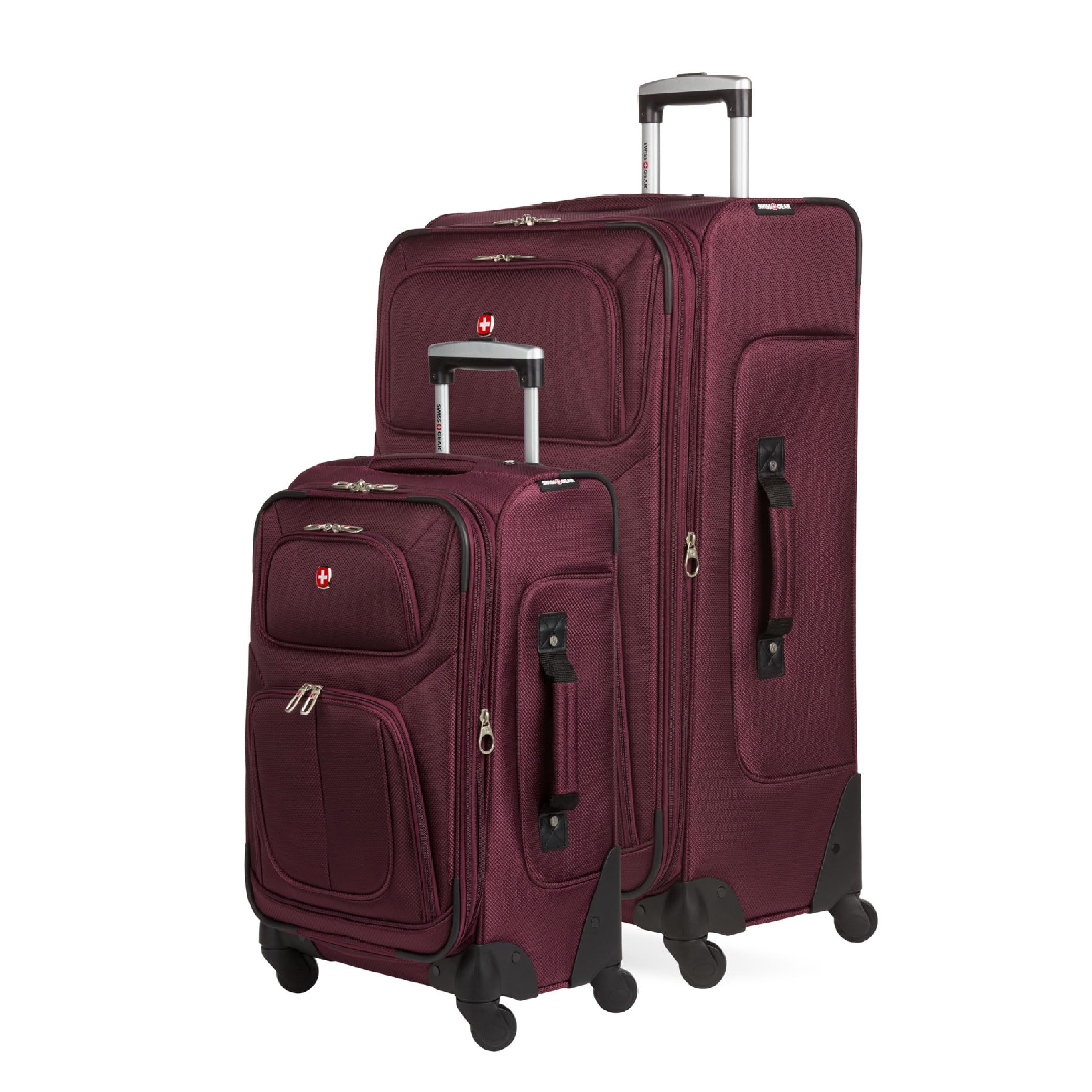 SwissGear Sion Softside Expandable Luggage – Carry-On Suitcase with 360 Degree Wheels & Retractable Handle – 21 Inch, Perfect for 1-3 Night Trips – Black