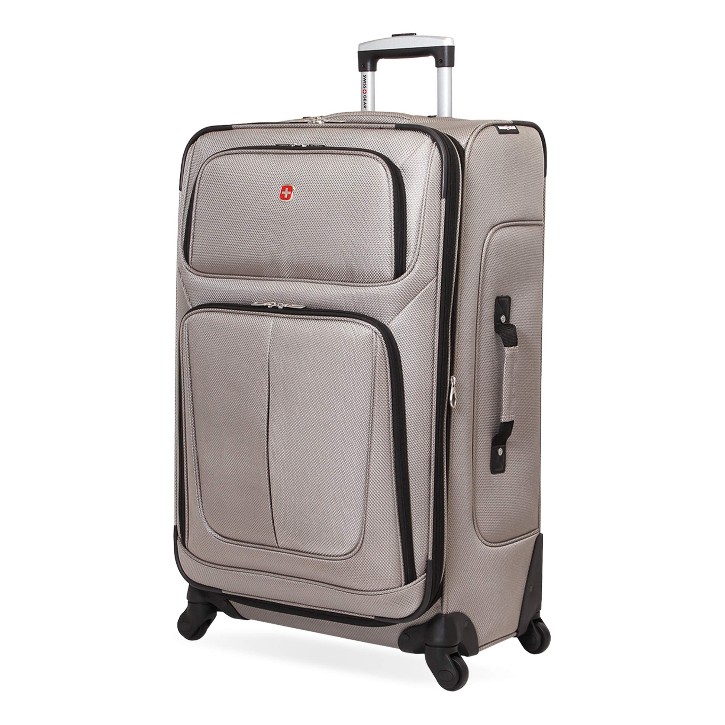 SwissGear Sion Softside Expandable Luggage – Carry-On Suitcase with 360 Degree Wheels & Retractable Handle – 21 Inch, Perfect for 1-3 Night Trips – Black