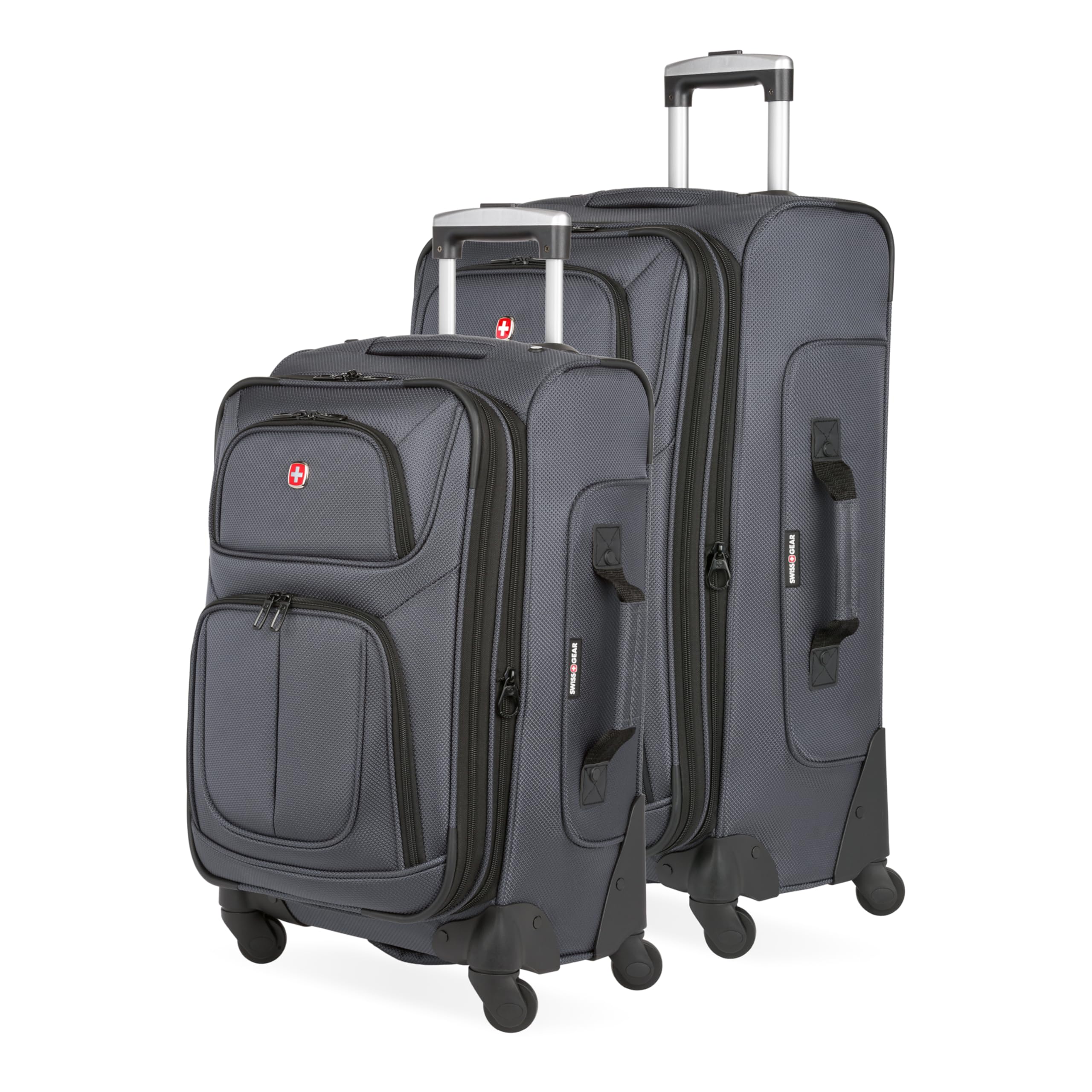 SwissGear Sion Softside Expandable Luggage – Carry-On Suitcase with 360 Degree Wheels & Retractable Handle – 21 Inch, Perfect for 1-3 Night Trips – Black