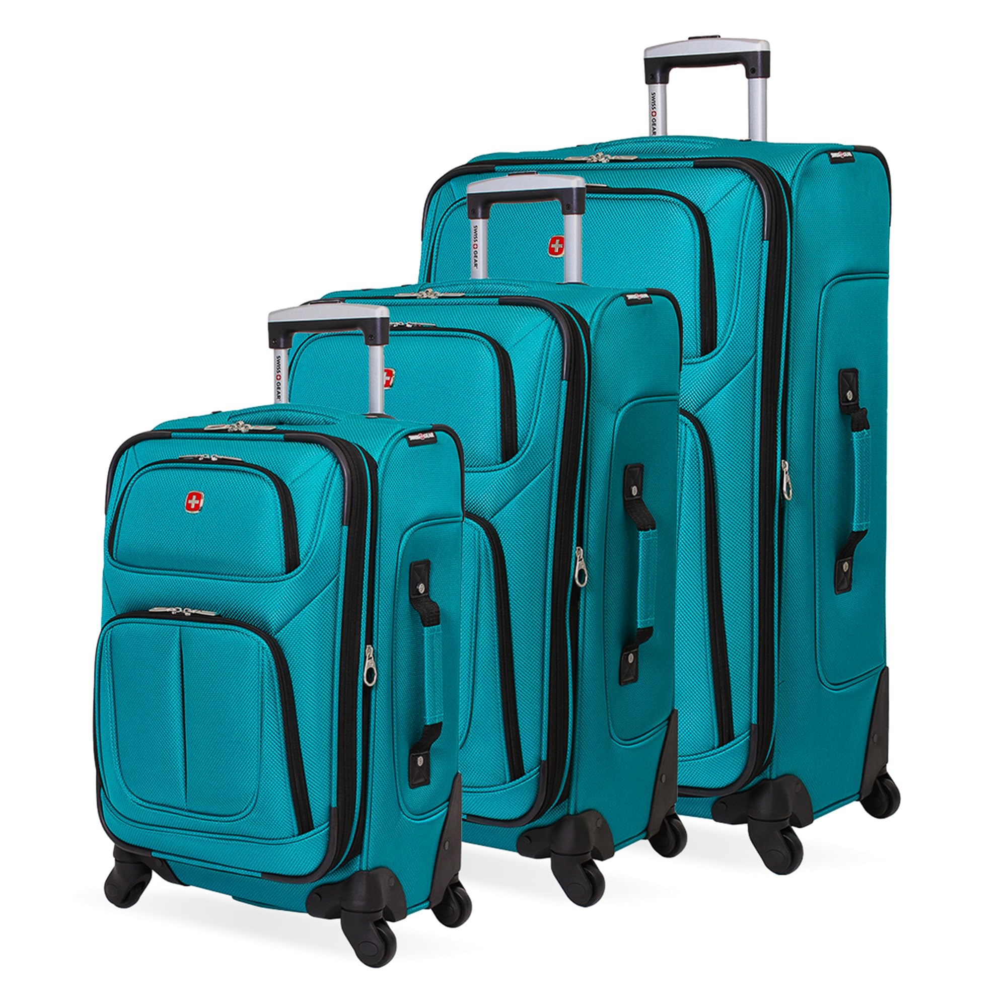 SwissGear Sion Softside Expandable Luggage – Carry-On Suitcase with 360 Degree Wheels & Retractable Handle – 21 Inch, Perfect for 1-3 Night Trips – Black