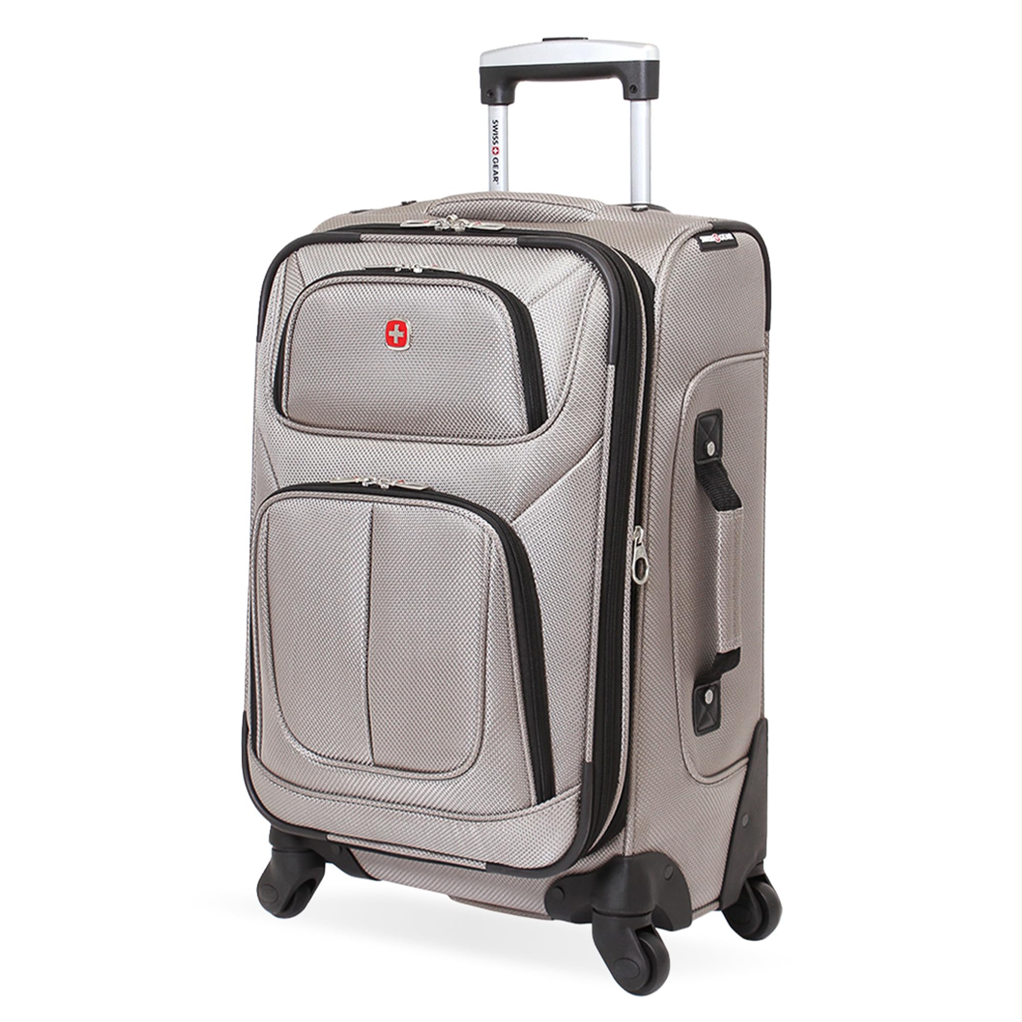 SwissGear Sion Softside Expandable Luggage – Carry-On Suitcase with 360 Degree Wheels & Retractable Handle – 21 Inch, Perfect for 1-3 Night Trips – Black